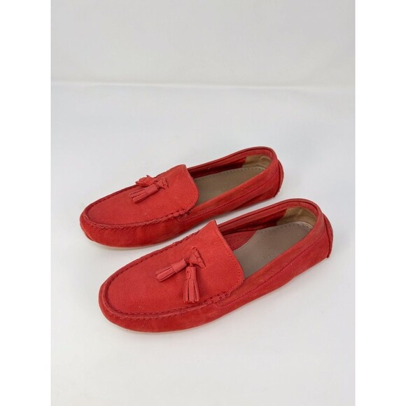 Cole Haan Mens Loafer Red Leather Driver Slip On Tasseled Penny Driving US 7 B - Picture 4 of 10